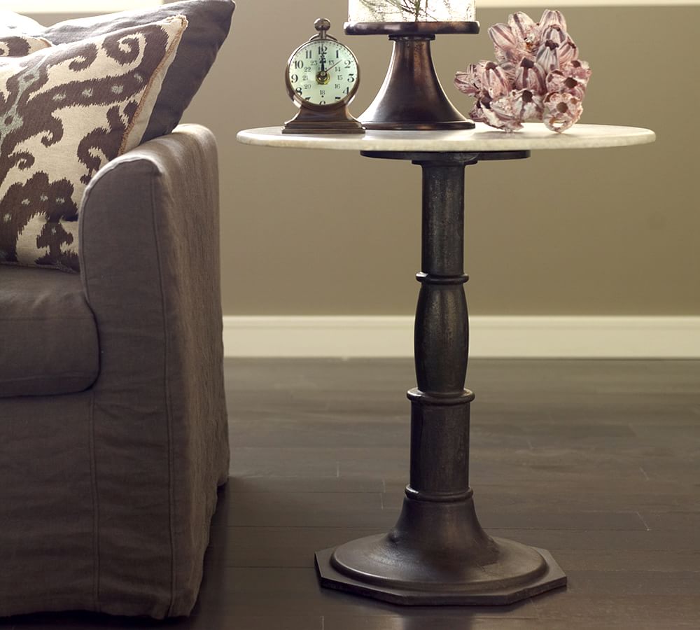 Christie Round Marble End Table (24&quot;)