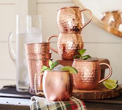 Hammered Copper Moscow Mule Mug, Set of 2