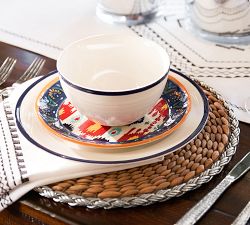 Beachcomber Handwoven Metallic Rim Charger Plate