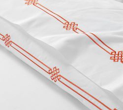 Emilia Embroidered Organic Percale Duvet Cover