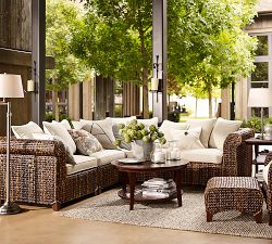 Seagrass Roll Arm 5-Piece Sectional