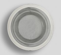 Silver Rim Glass Charger Plate