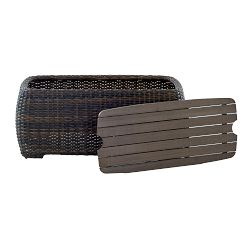 Abrego All-Weather Wicker Rectangular Storage Coffee Table