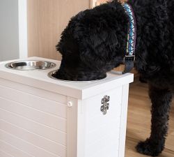 Ecoflex&#174; Dual Pet Bowls with Sliding Food Storage
