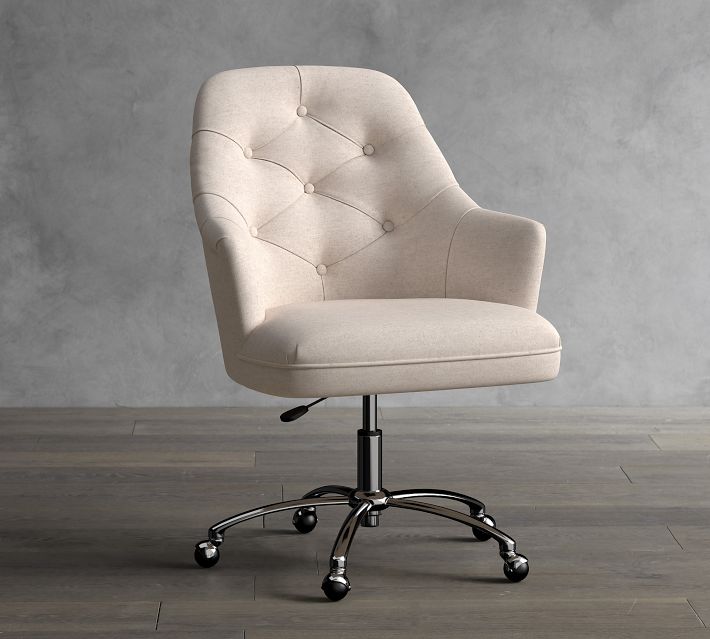 Everett Upholstered Swivel Desk Chair Pottery Barn