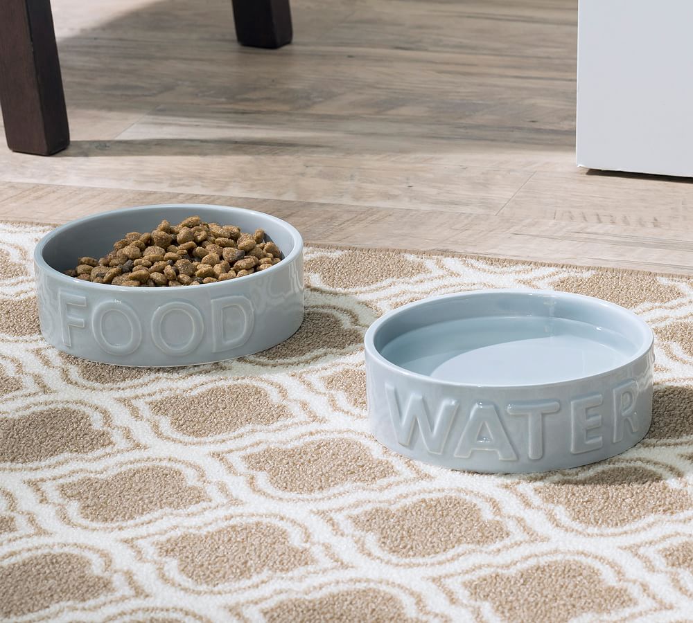 Classic Water &amp; Food Bowl, Set of 2 - Gray