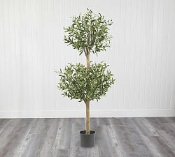 Faux Olive Double Topiary Tree