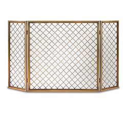 Hartwick Tri-Panel Firescreen - Brass