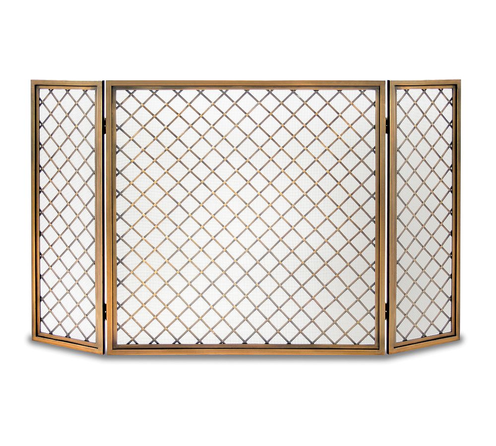 Hartwick Tri-Panel Firescreen - Brass