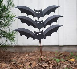Bats Outdoor Garden Stake, Set of 3