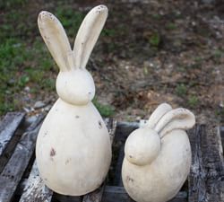 Garden Rabbit Sculptures, Set of 2