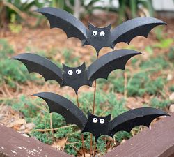Bats Outdoor Garden Stake, Set of 3