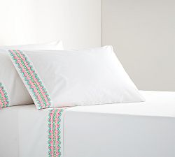 Lilly Pulitzer It's Impawsible Geo Border Print Percale Sheet Set