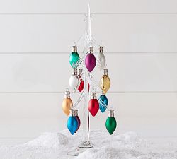 Mercury Glass Mini Mixed Lights Ornaments Set