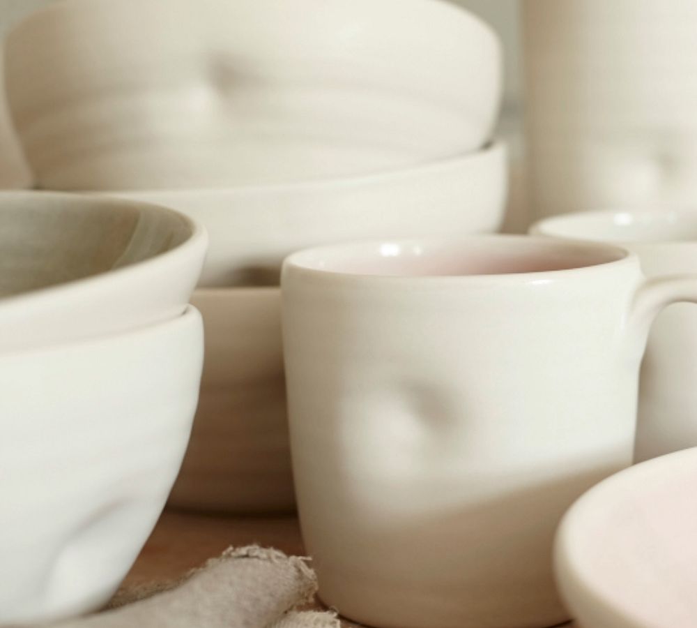 Pinch Stoneware Mugs, Set of 4