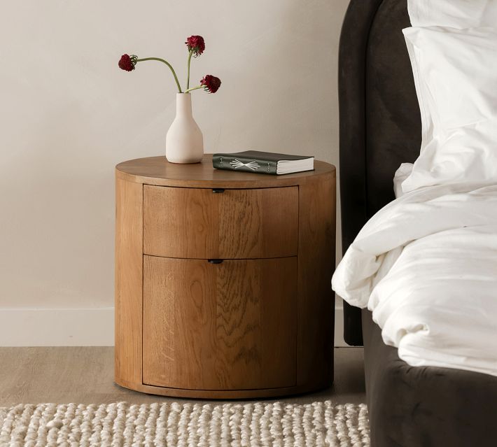 Klint 2-Drawer Round Nightstand (19")