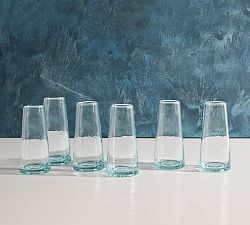 Open Box: Moroccan Handcrafted Recycled Stemless Champagne Flutes - Set of 6