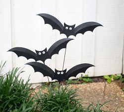 Bats Outdoor Garden Stake, Set of 3