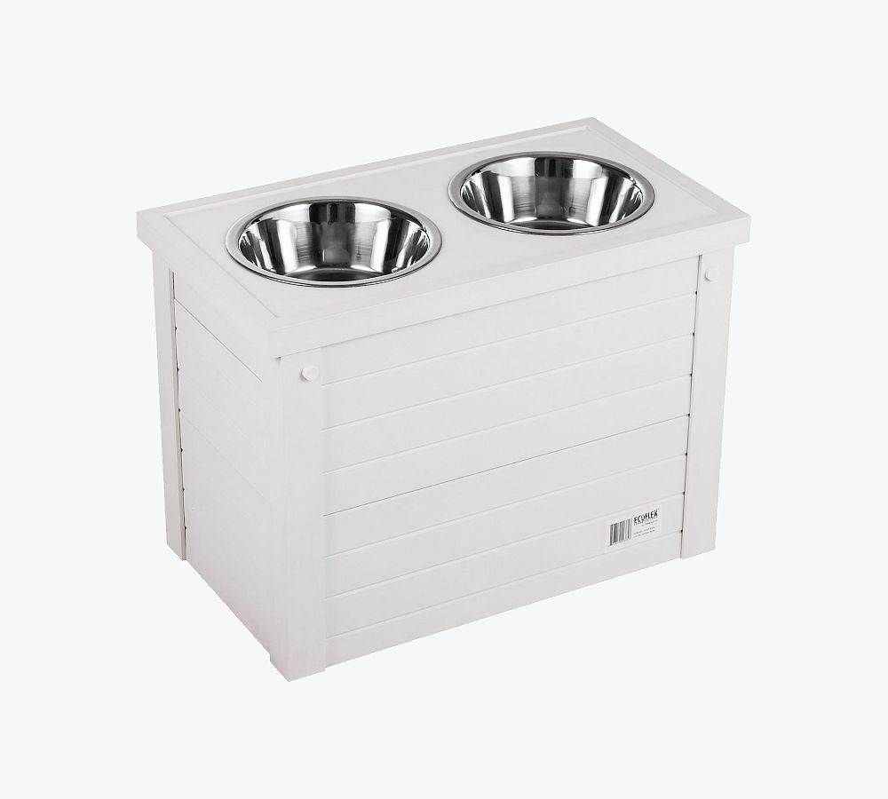 Ecoflex&#174; Dual Pet Bowls with Sliding Food Storage