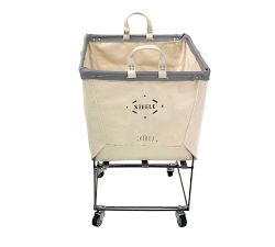 Small Elevated Canvas Laundry Basket with Wheels