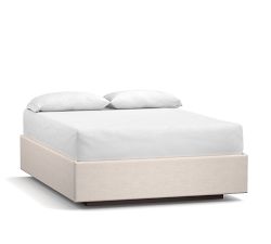 Upholstered Platform Bed with Footboard or Side Storage