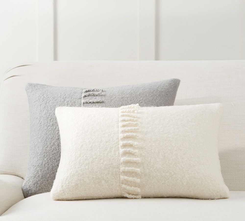 Mohair Tassel Lumbar Pillow Cover