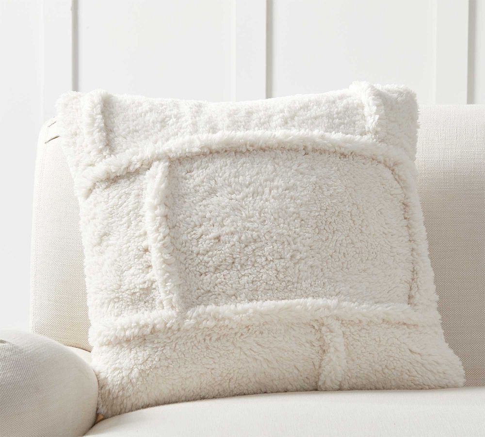 Patchwork Sherpa Pillow Cover