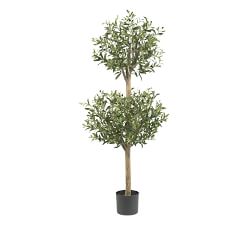 Faux Olive Double Topiary Tree