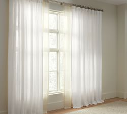 Open Box: Emery Linen Pinstripe Sheer Curtain