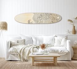 Wave Design Surfboard Wall Art