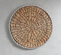 Beachcomber Handwoven Metallic Rim Charger Plate
