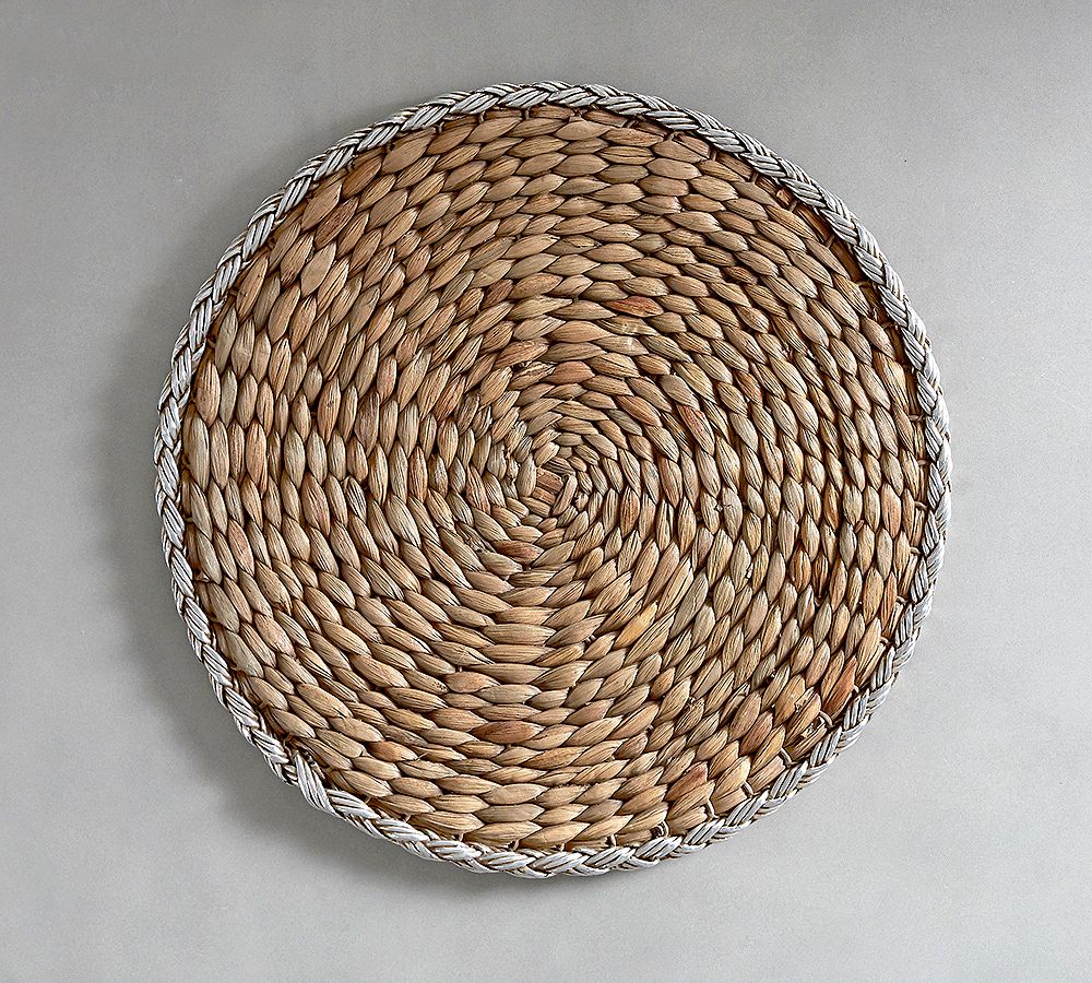 Beachcomber Handwoven Metallic Rim Charger Plate