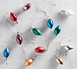 Mercury Glass Mini Mixed Lights Ornaments Set