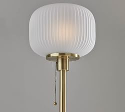 Nausica Ribbed Glass Floor Lamp (58&quot;)
