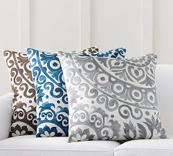 Suzani Silk Printed Pillow Cover