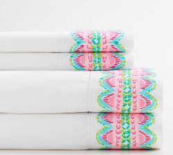 Lilly Pulitzer It's Impawsible Geo Border Print Percale Sheet Set