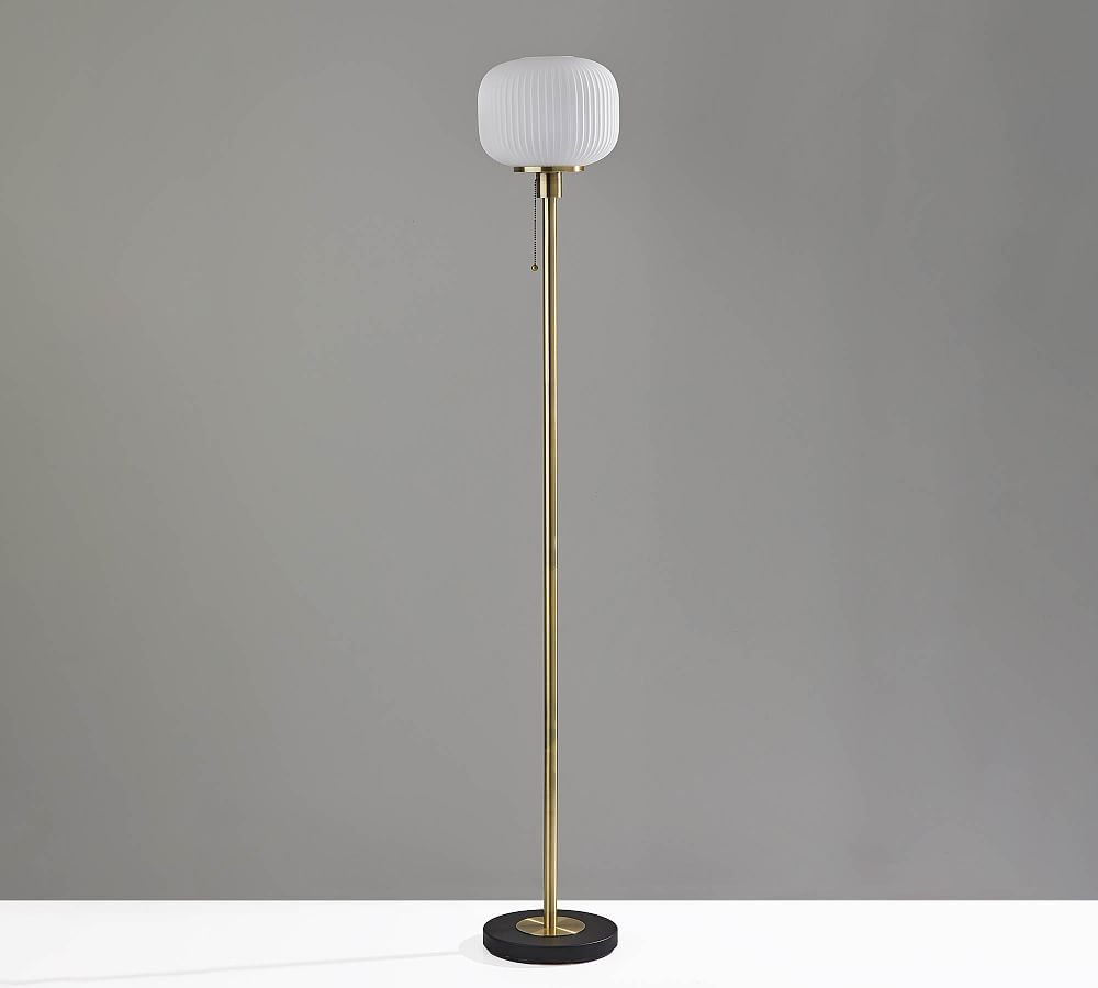 Nausica Ribbed Glass Floor Lamp (58&quot;)