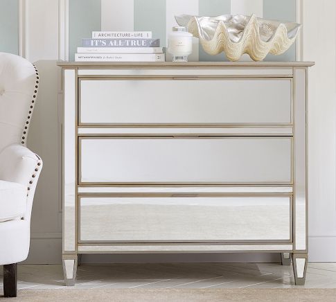 Pottery barn mirrored nightstand discount