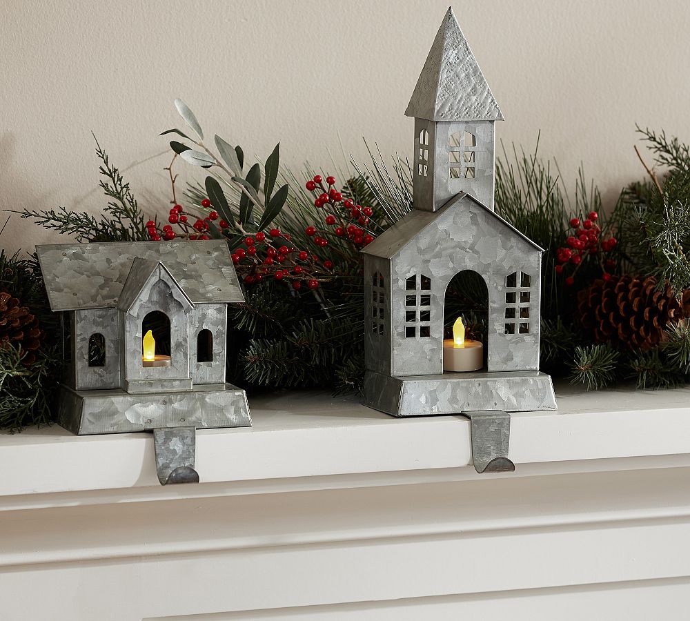 Galvanized Village Stocking Holder