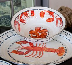 Lobster Enamel Dinner Plates, Set of 4