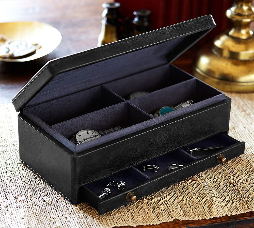 Saddle Leather Valet, Charcoal