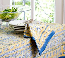 La Mer Block Print Tea Towels - Set of 3