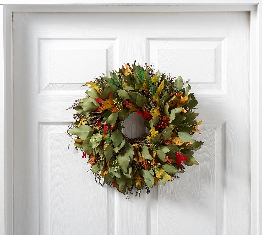Live Autumn Leaves Wreath