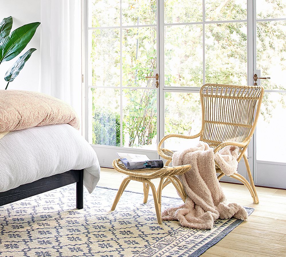 Monet Rattan Chair and Ottoman