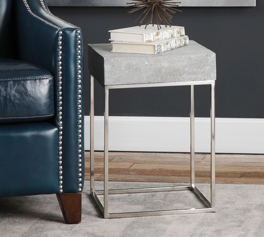Grove Square Concrete Accent Table (14") | Pottery Barn