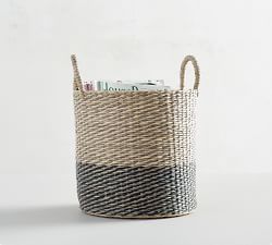 Lisbon Seagrass Two-Tone Tote Baskets