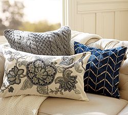 Allegra Palampore Embroidered Lumbar Pillow Cover