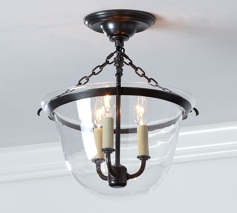 Hundi Metal &amp; Glass Flush Mount (16&quot;)