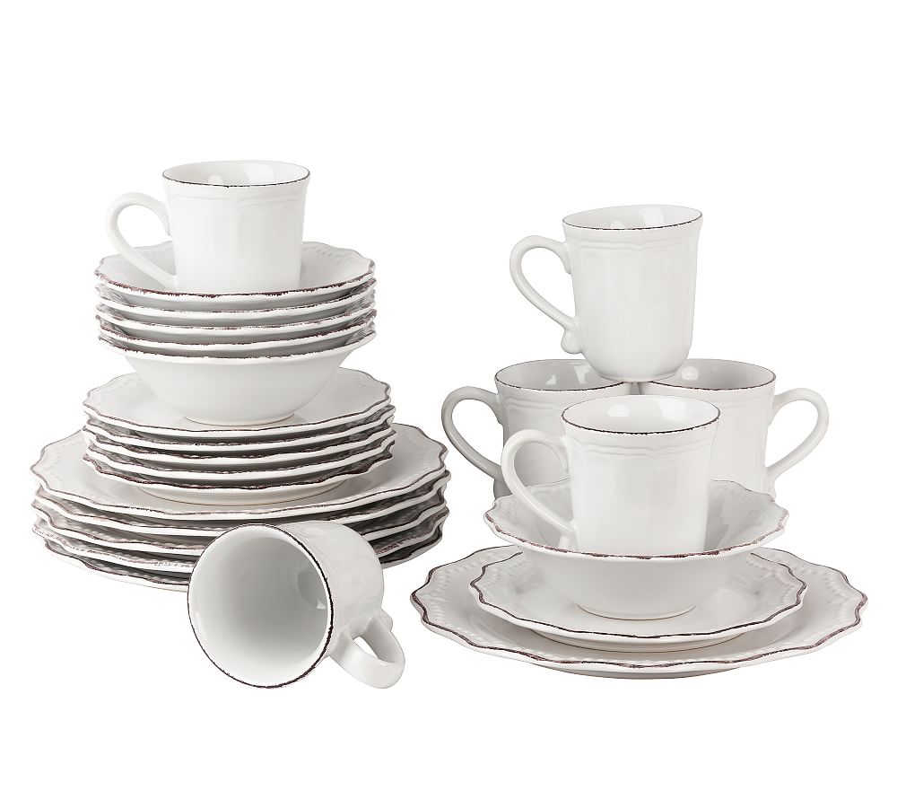 Oxford Stoneware 24-Piece Dinnerware Set