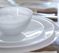 Alabaster Glass Charger Plates - Set of 4